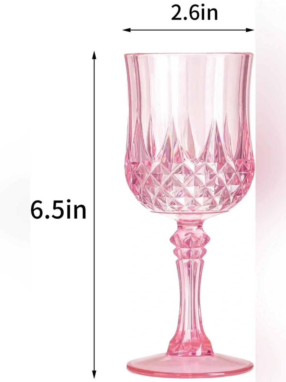 Pink Crystal-Style Goblet - Elegant Stemmed Wine Glass